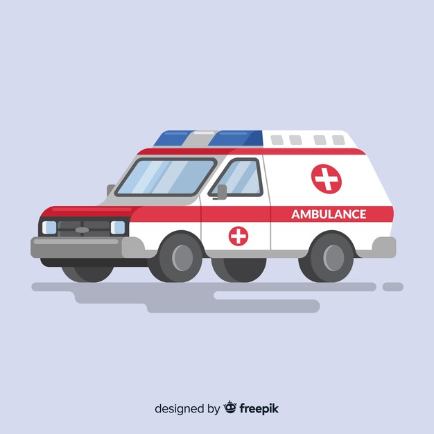 Concepto de ambulancia en estilo flat