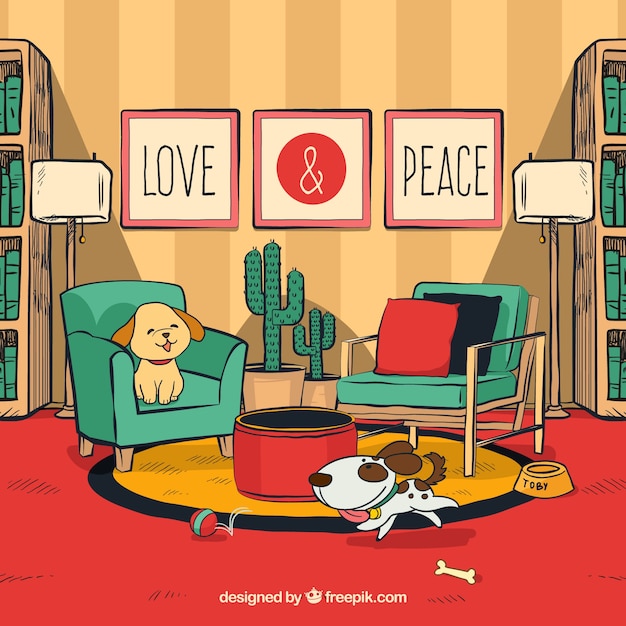 Concepto de amor y paz con perros