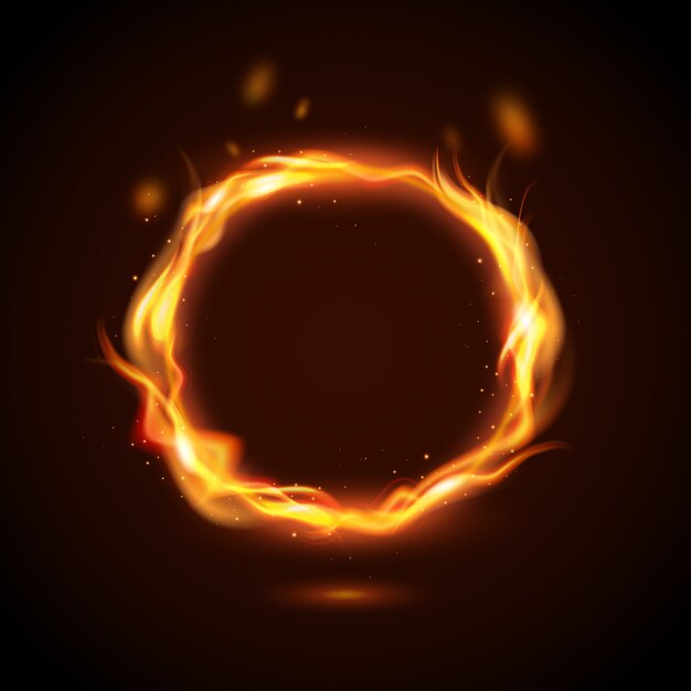 Concepto de anillo de fuego realista
