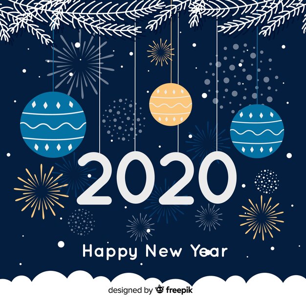 Concepto de año nuevo en diseño plano