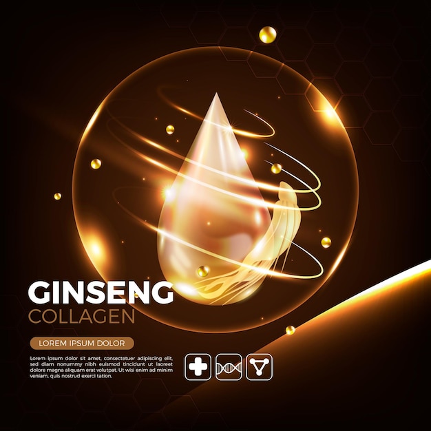 Concepto de anuncio de ginseng realista