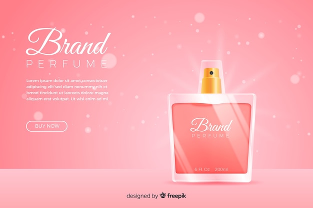 Vector gratuito concepto de anuncio de perfume en estilo realista