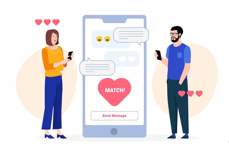 Vector gratuito concepto de aplicación de citas