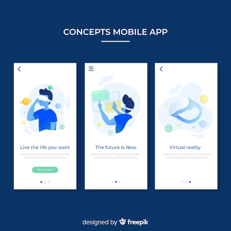 Vector gratuito concepto de aplicación móvil