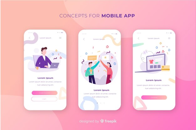 Concepto de aplicación móvil
