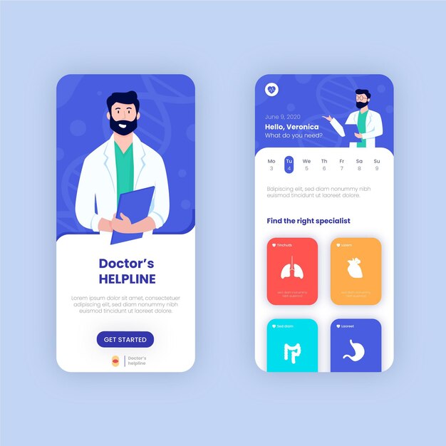 Concepto de aplicación de reserva médica