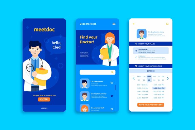 Concepto de aplicación de reserva médica