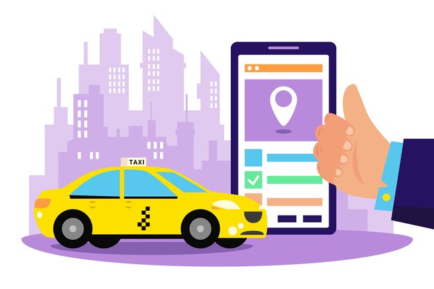 Concepto de aplicación de taxi