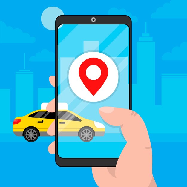 Concepto de aplicación de taxi