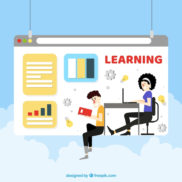 Vector gratuito concepto de aprendizaje para una página de destino