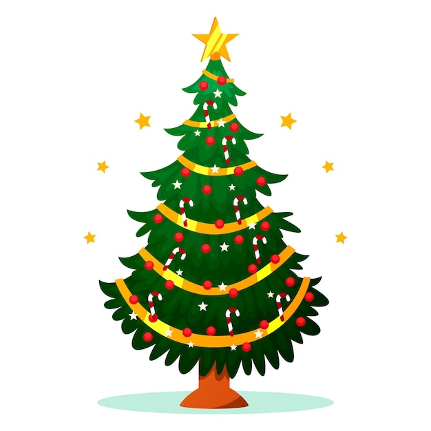 Vector gratuito concepto de árbol de navidad 2d