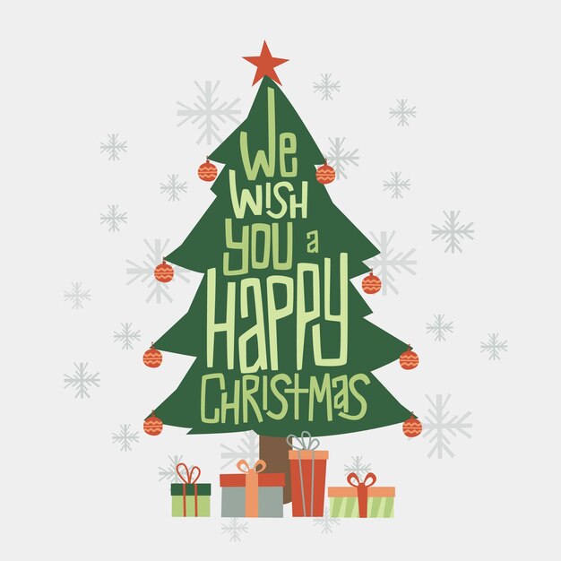 Concepto de árbol de navidad en diseño plano