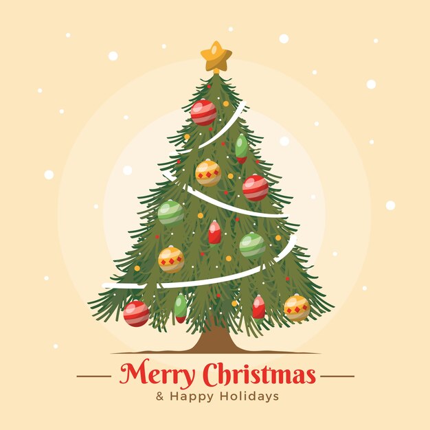 Concepto de árbol de navidad con diseño vintage
