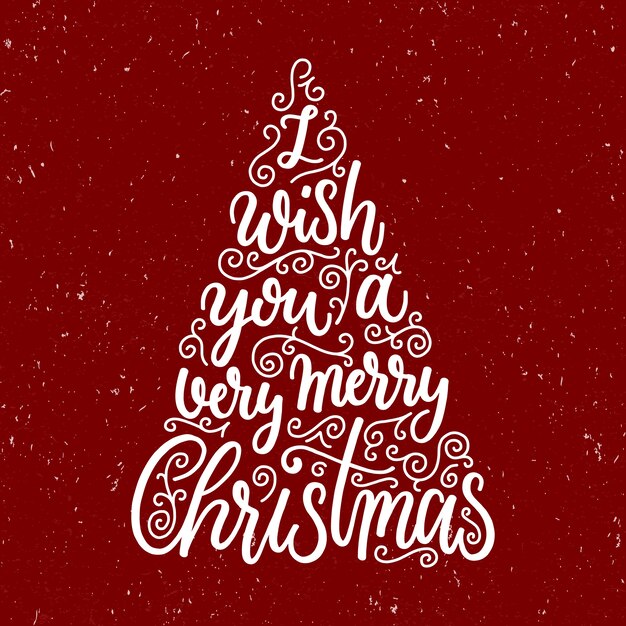 Concepto de árbol de navidad con letras