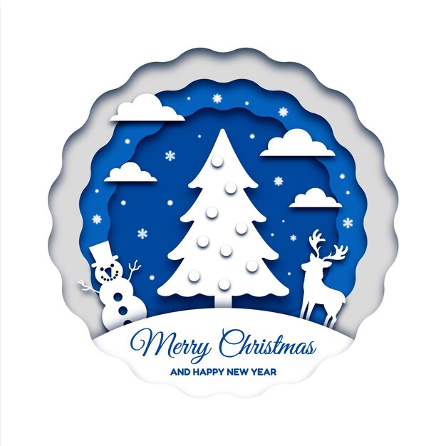 Concepto de árbol de navidad en papel