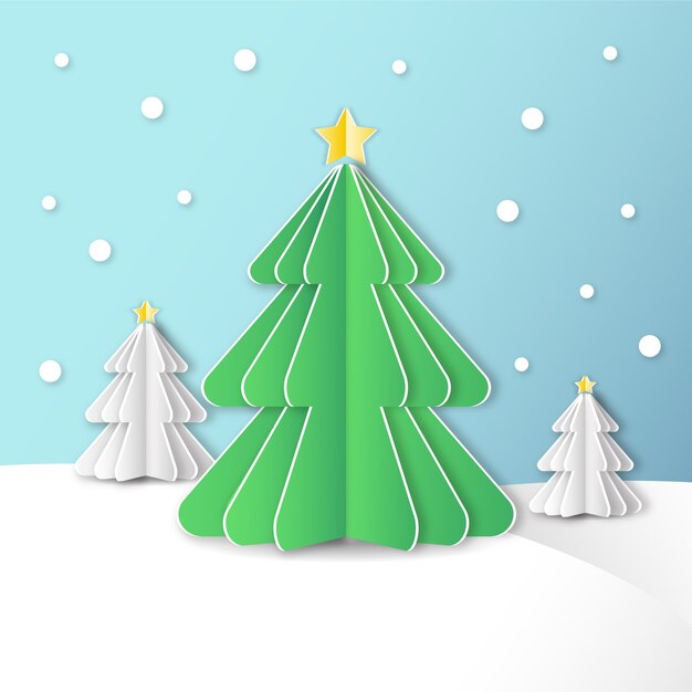 Concepto de árbol de navidad en papel