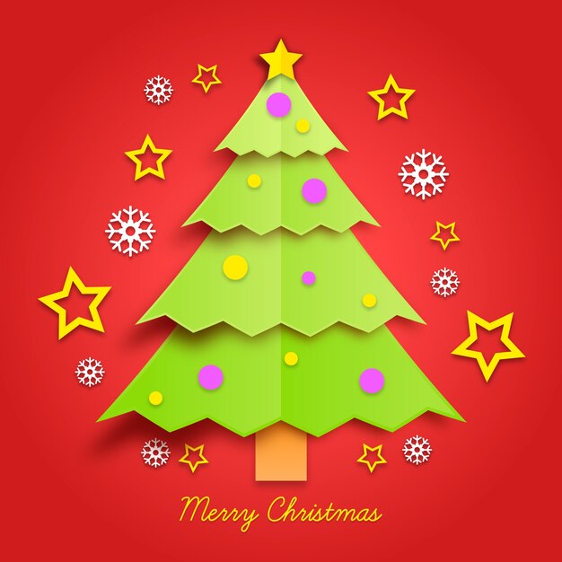 Concepto de árbol de navidad en papel