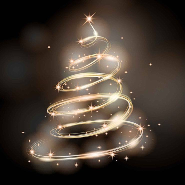 Vector gratuito concepto de árbol de navidad de sendero de luz