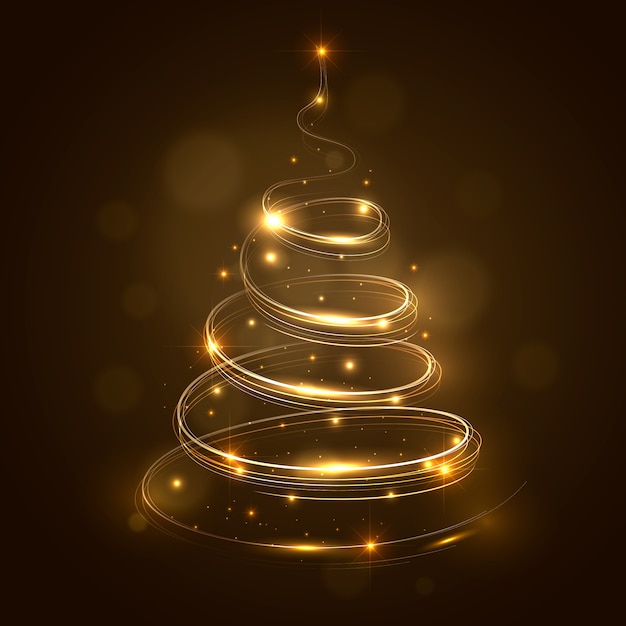 Concepto de árbol de navidad de sendero de luz