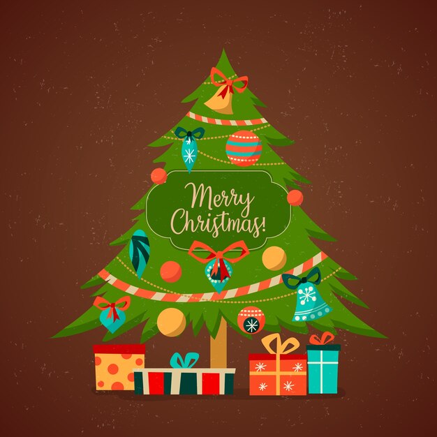 Concepto de árbol de navidad vintage