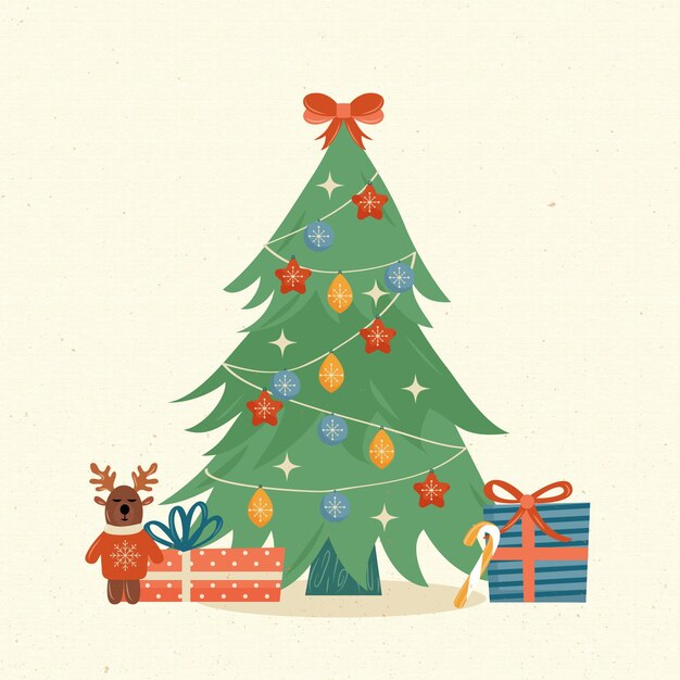 Concepto de árbol de Navidad vintage