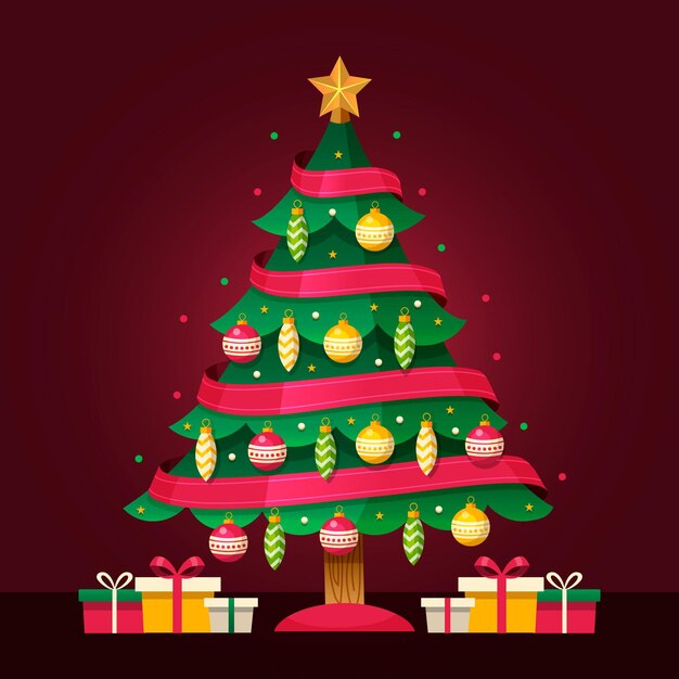 Concepto de árbol de Navidad vintage