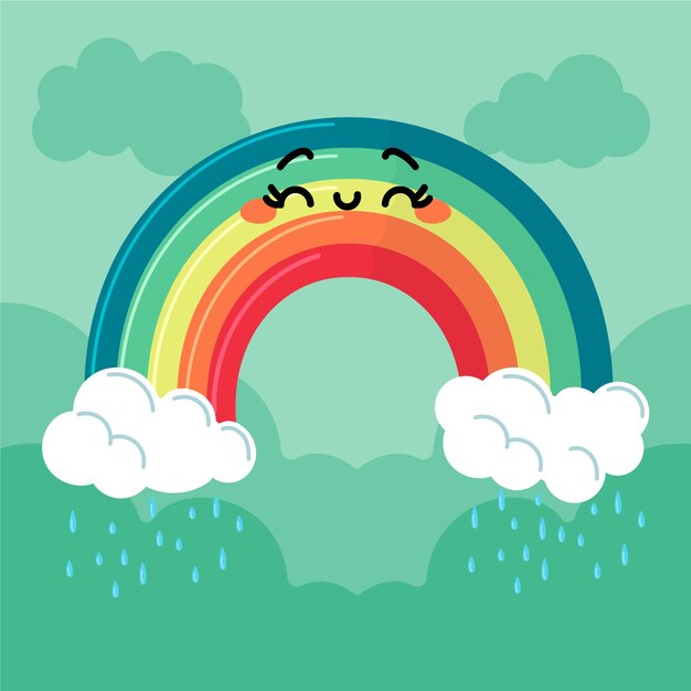 Concepto de arco iris dibujado a mano