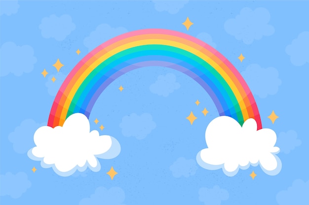 Concepto de arco iris dibujado a mano