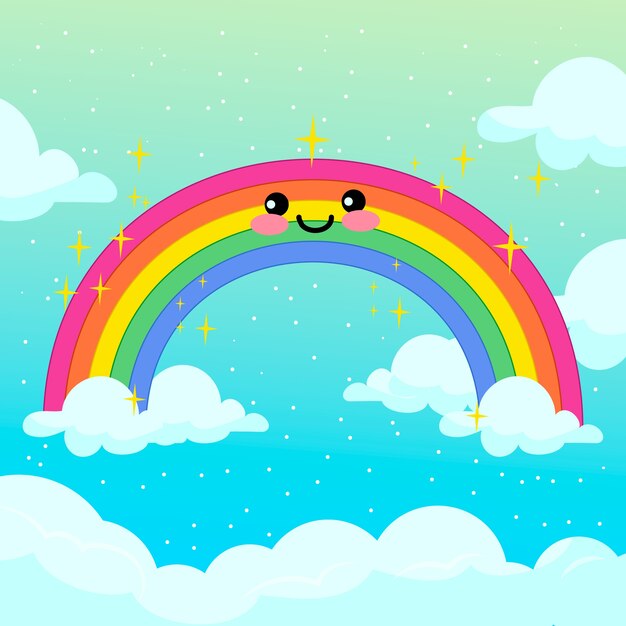 Concepto de arco iris dibujado a mano