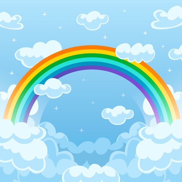 Concepto de arco iris plano