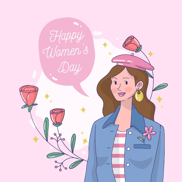 Vector gratuito concepto artístico dibujado a mano para el día de la mujer.