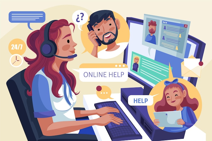 Vector gratuito concepto de atención al cliente de diseño plano ilustrado