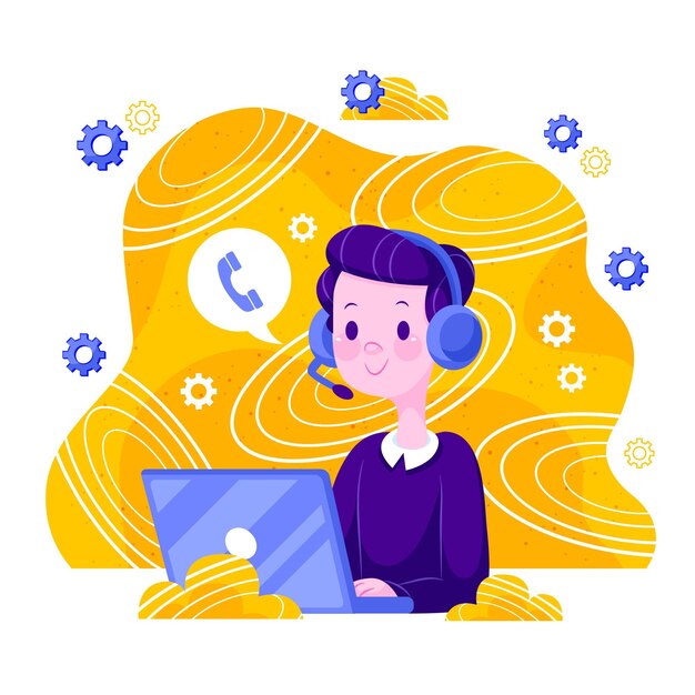Concepto de atención al cliente de diseño plano ilustrado