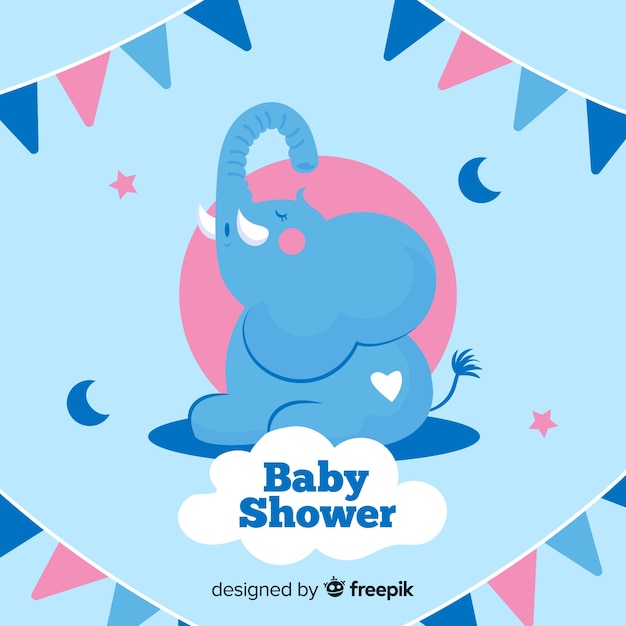 Vector gratuito concepto azul de baby shower para niño