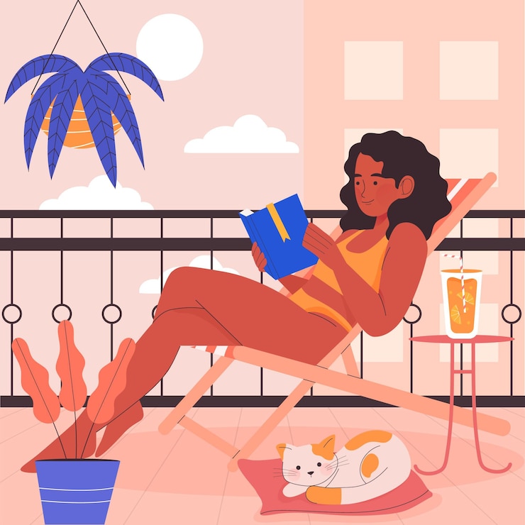 Vector gratuito concepto de balcón de vacaciones en casa