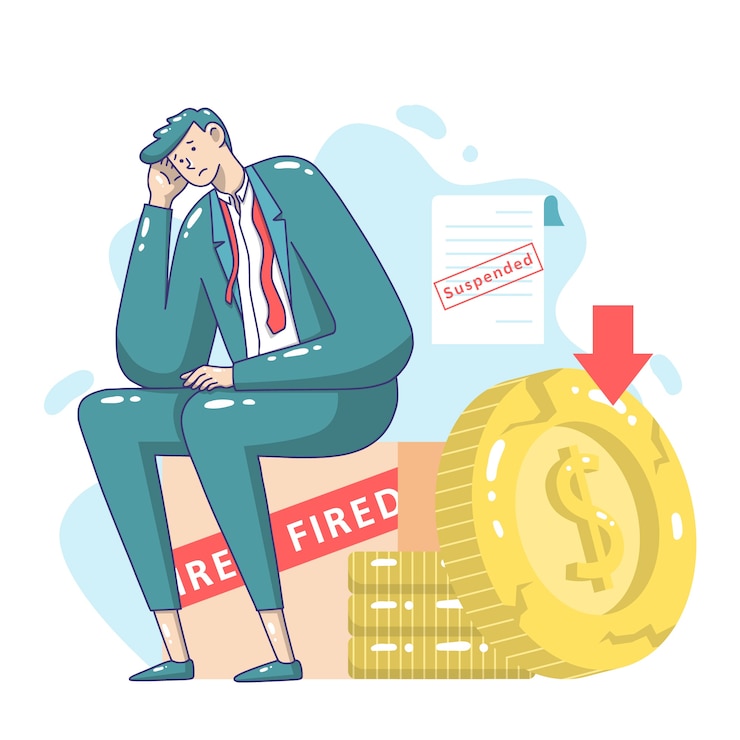 Vector gratuito concepto de bancarrota de diseño dibujado a mano