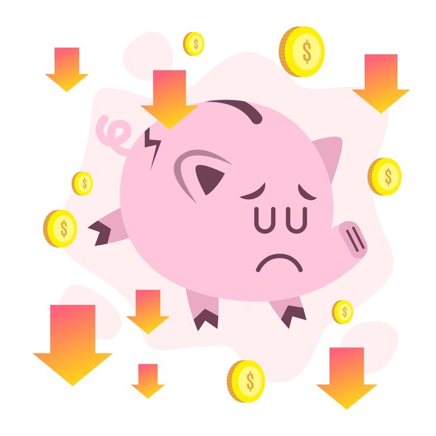 Concepto de bancarrota de diseño dibujado a mano