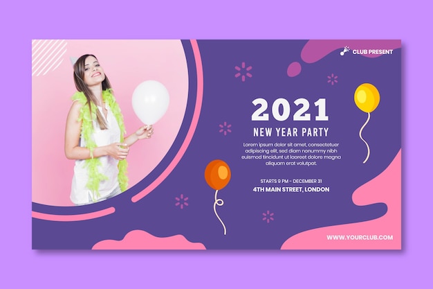 Vector gratuito concepto de banner de año nuevo 2021