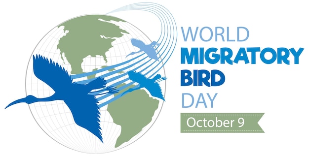 Concepto de banner del día mundial de las aves migratorias