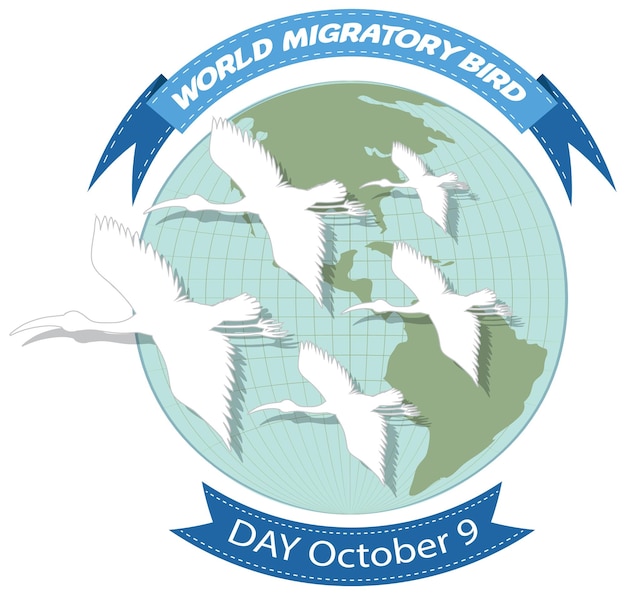 Concepto de banner del día mundial de las aves migratorias