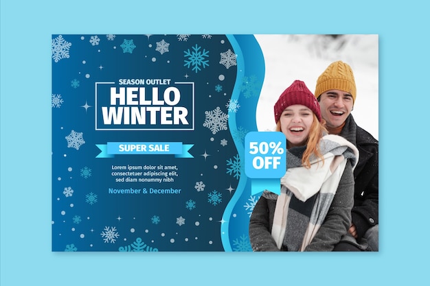 Vector gratuito concepto de banner de invierno