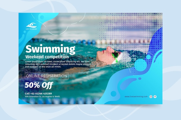Vector gratuito concepto de banner de natación