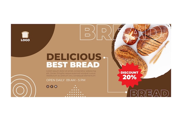 Concepto de banner de pan delicioso