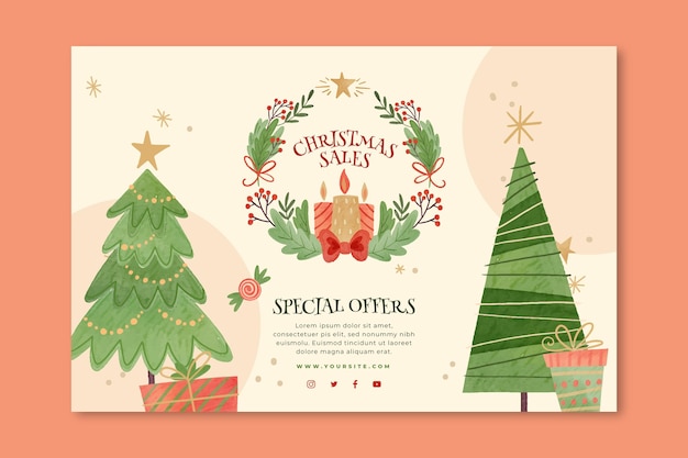 Vector gratuito concepto de banner de ventas de navidad