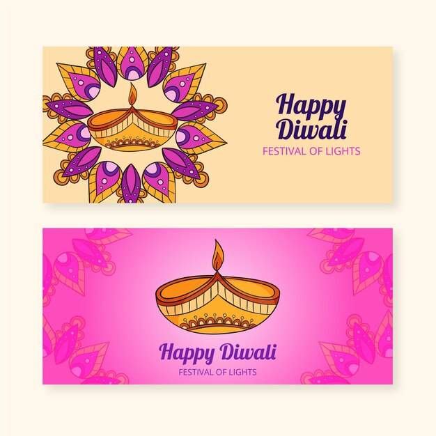 Concepto de banners de diwali