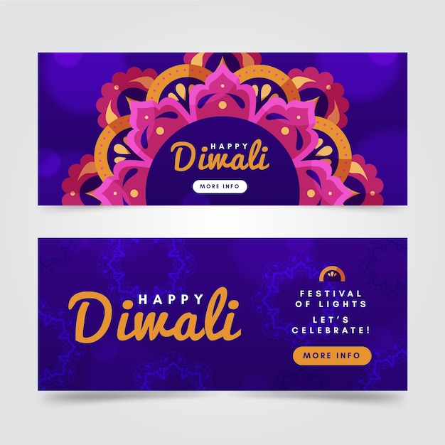 Concepto de banners de diwali