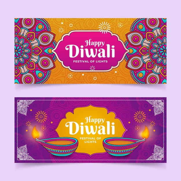 Concepto de banners de diwali