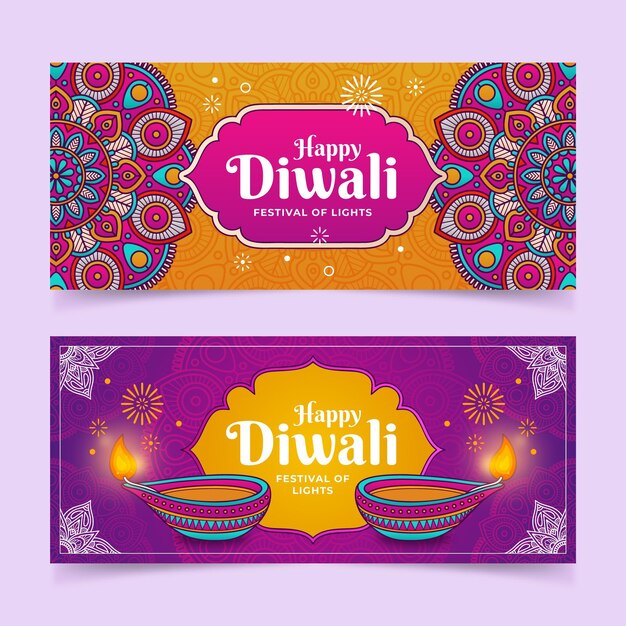 Concepto de banners de diwali