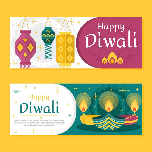 Concepto de banners de diwali