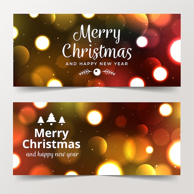 Concepto de banners de Navidad borrosa